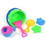 Beach Sand Castle Toy Set for Kids PCS Summer Beach Toys with Bucket, Molds Shovel Sandbox Outdoor Play Set for Toddlers Children