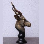 Blue Patterned Deer Statue with Fawn Family - Boho Resin Animal Sculpture for Living Room, Entryway Table, or Rustic Home Decor - Image 5