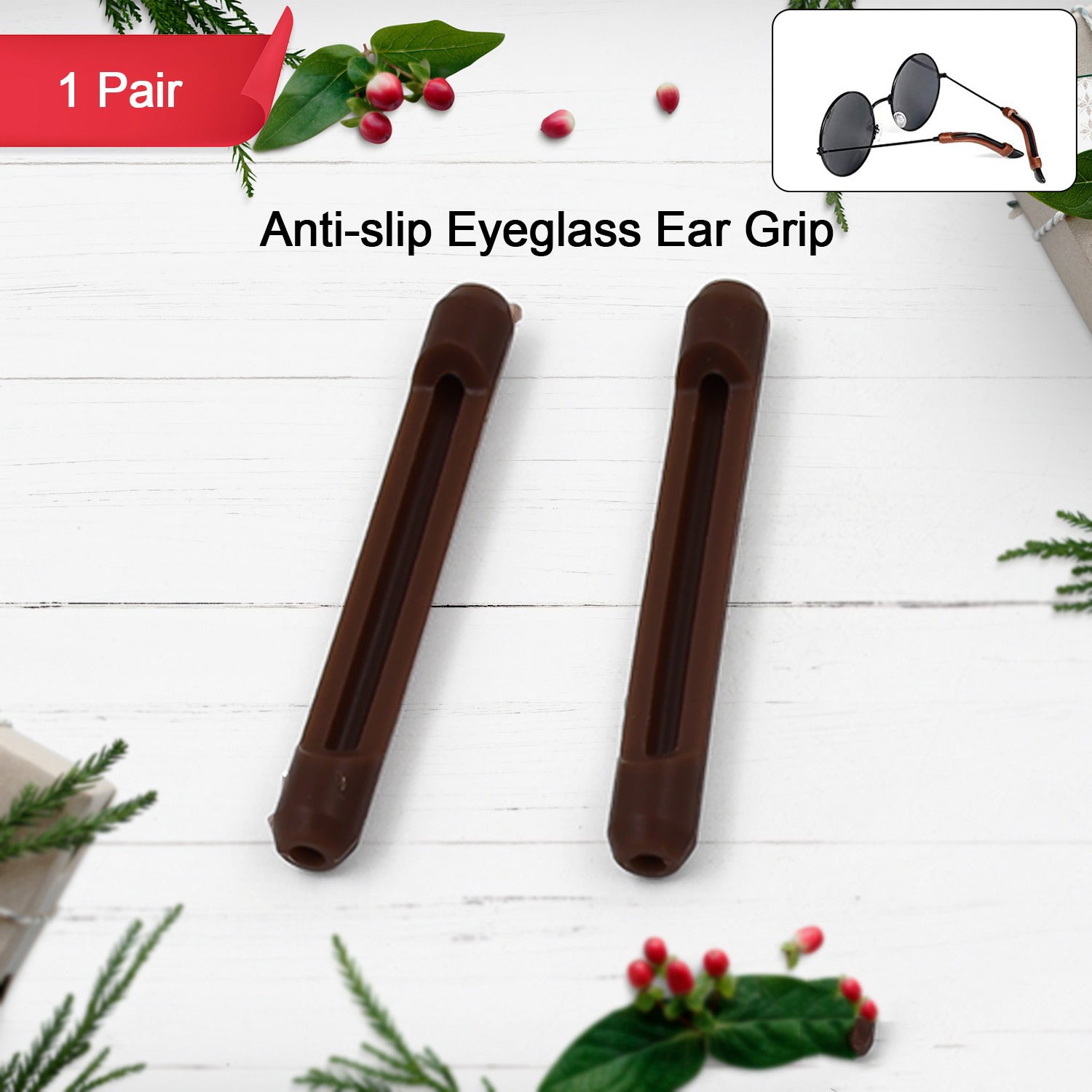 sku-Recovered_82c305c5-eecc-480b-963a-5c75c787bd40.jpg Eyeglass Anti Slip Ear Grip Soft Silicone Glasses Ear Hooks (1 Pair Color May be Vary) - Image 1