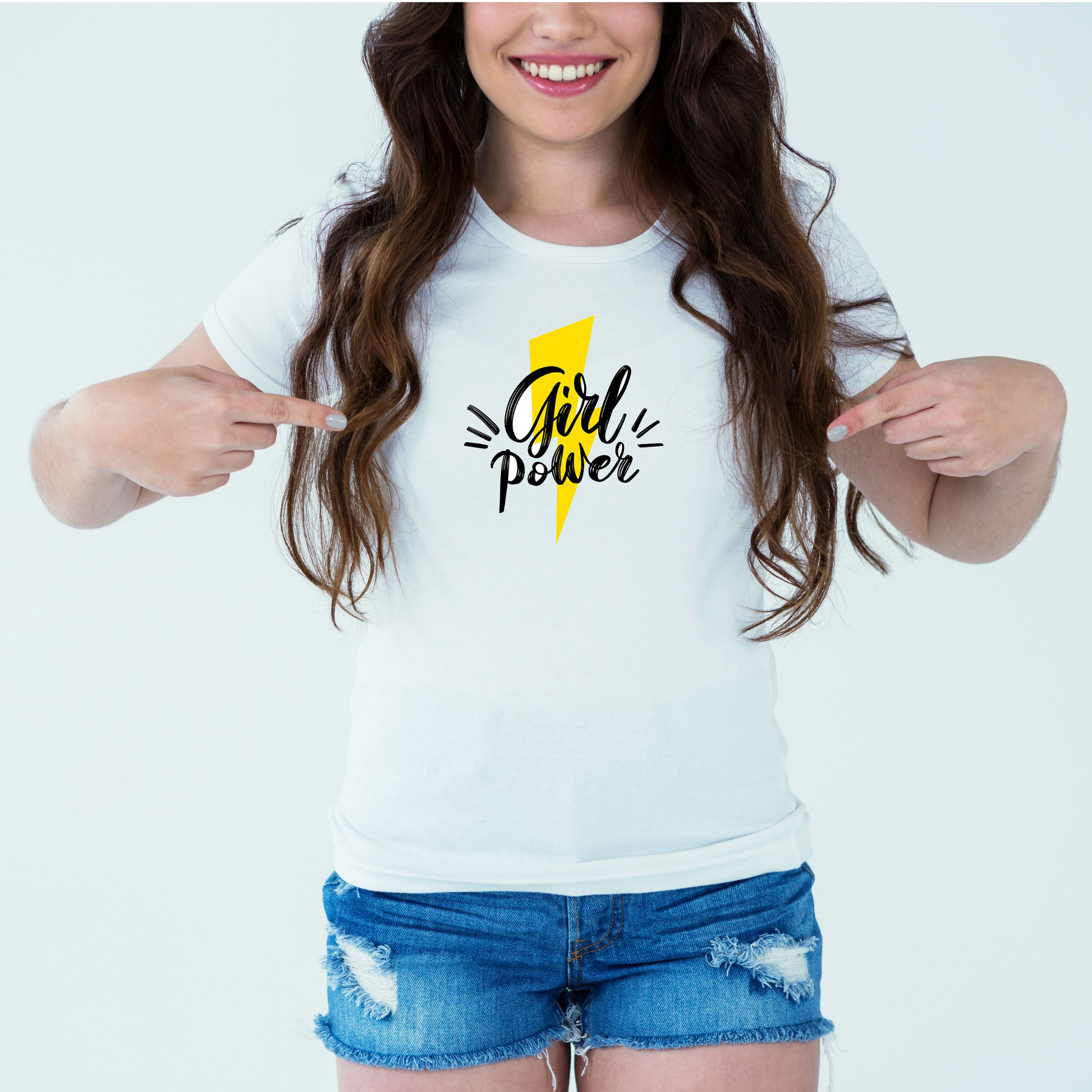 Mockup-Girl-GirlPower.jpg Designer Printed T-Shirt :: Design type - Girl Power - Cloth type : Polyester - Image 1