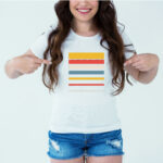 Designer Printed T-Shirt :: Design type - Colorful Strips - Cloth type : Polyester