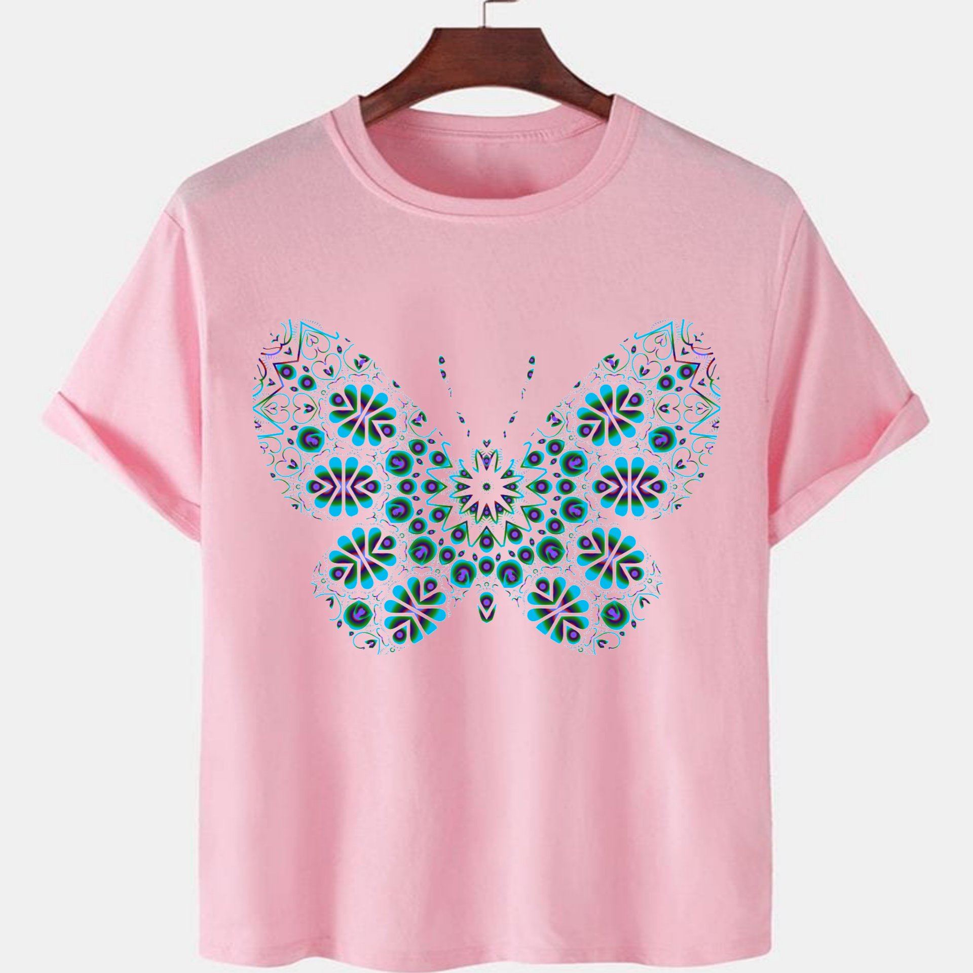 PNK-CTN-B-004.png Pink Unisex Polyster Premium Quality Designer Printed T-Shirt - Image 1
