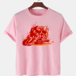 Pink Unisex Polyster Premium Quality Designer Printed T-Shirt