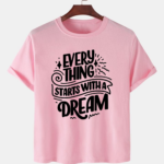 Pink Unisex Polyster Premium Quality Designer Printed T-Shirt