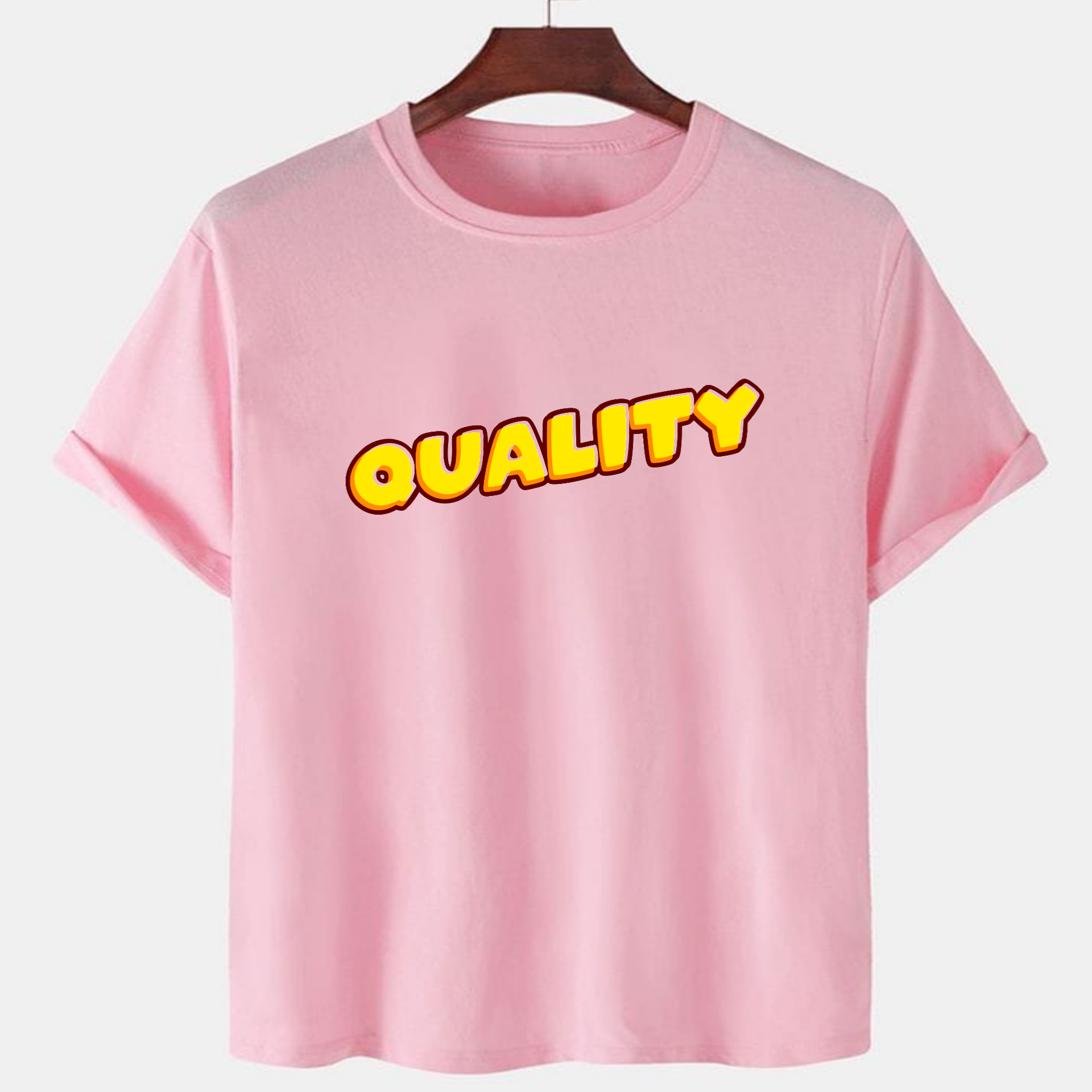 PNK-CTN-G-005.png Pink Unisex Cotton Premium Quality Designer Printed T-Shirt - Image 1