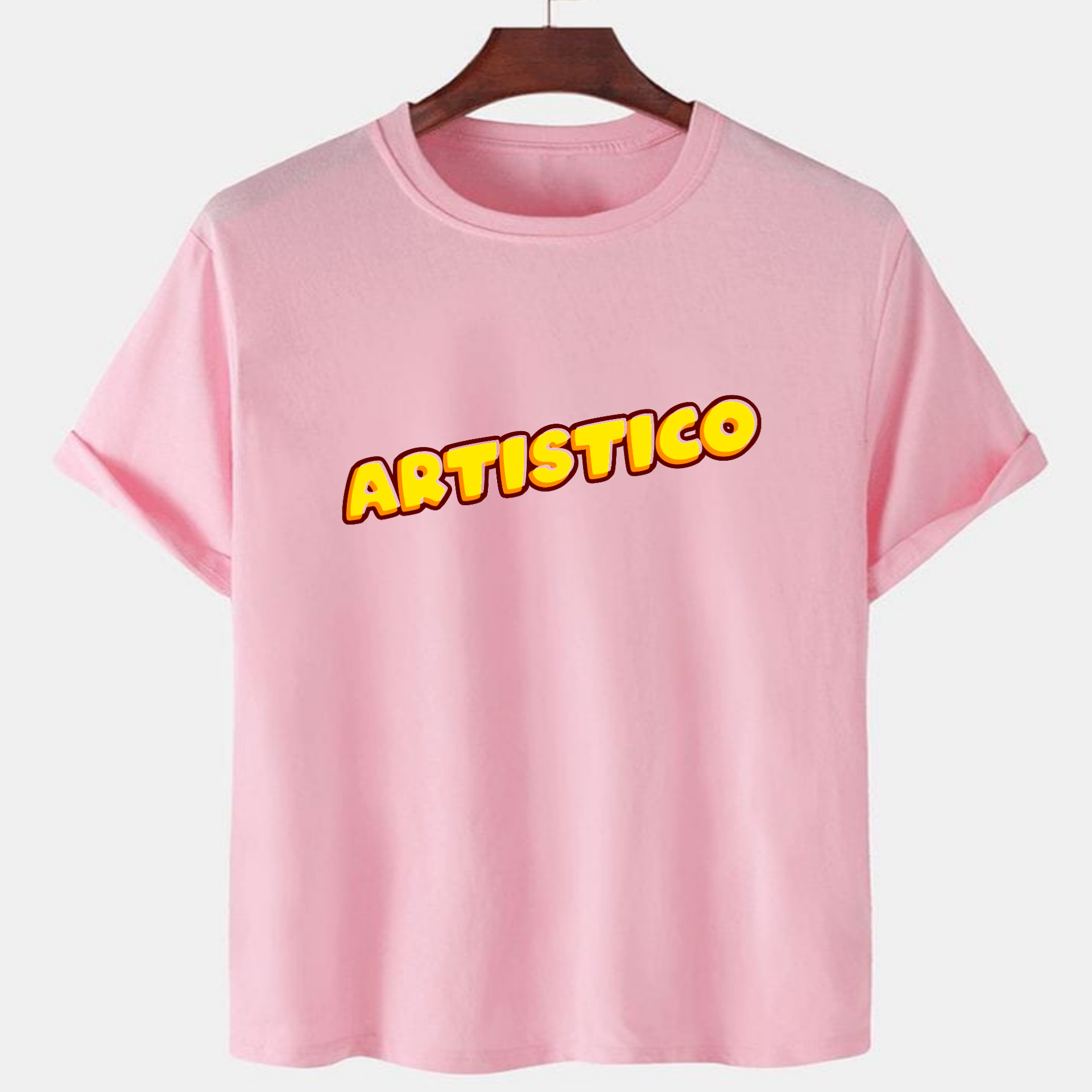 PNK-CTN-G-009.png Pink Unisex Cotton Premium Quality Designer Printed T-Shirt - Image 1