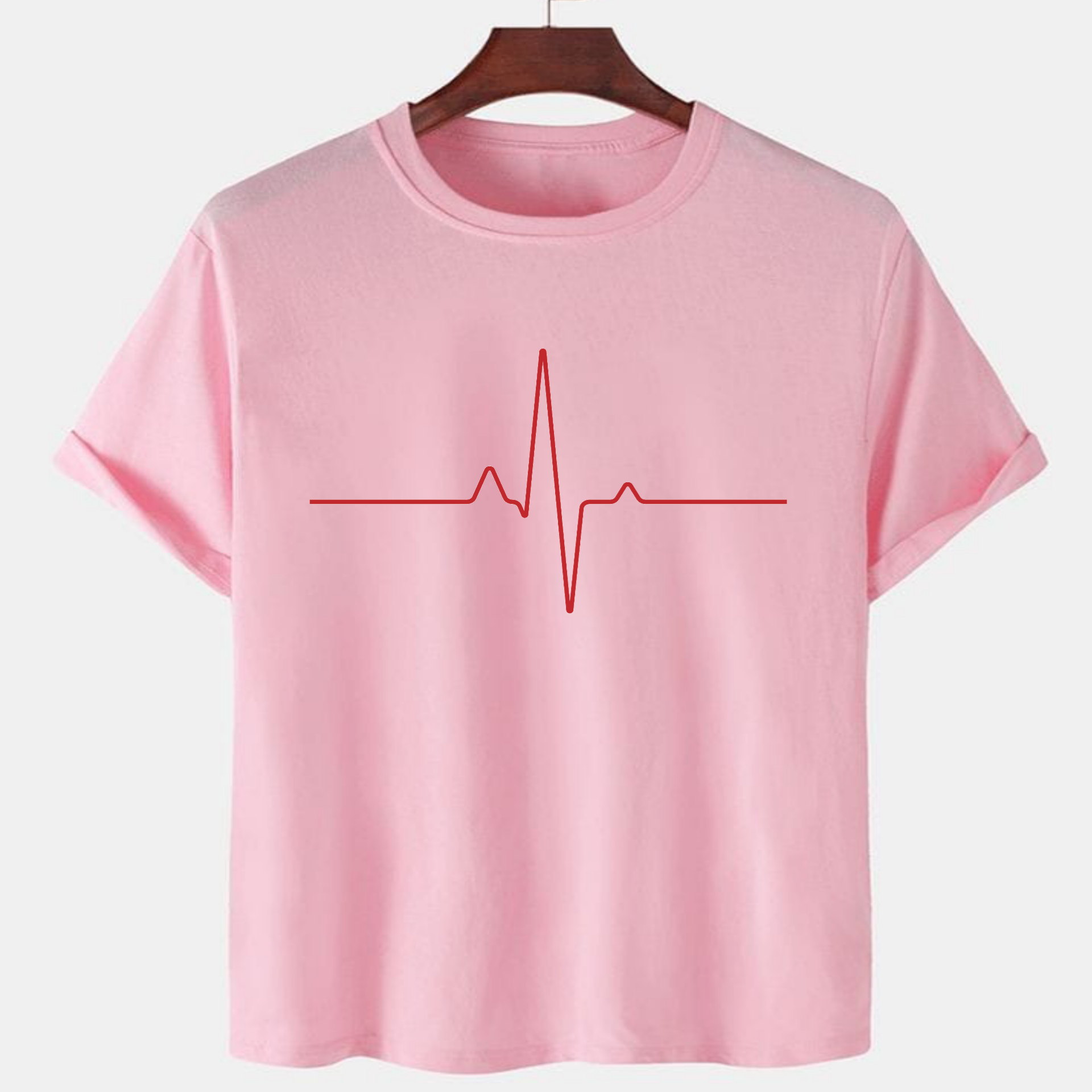 PNK-CTN-H-006.png Pink Unisex Cotton Premium Quality Designer Printed T-Shirt - Image 1