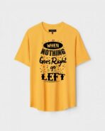 Yellow Unisex Cotton Regular Fit Printed Round Neck T-Shirt