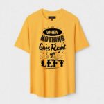 Yellow Unisex Cotton Regular Fit Printed Round Neck T-Shirt