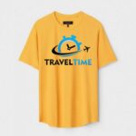 Yellow Unisex DOT KNIT Regular Fit Printed Round Neck T-Shirt