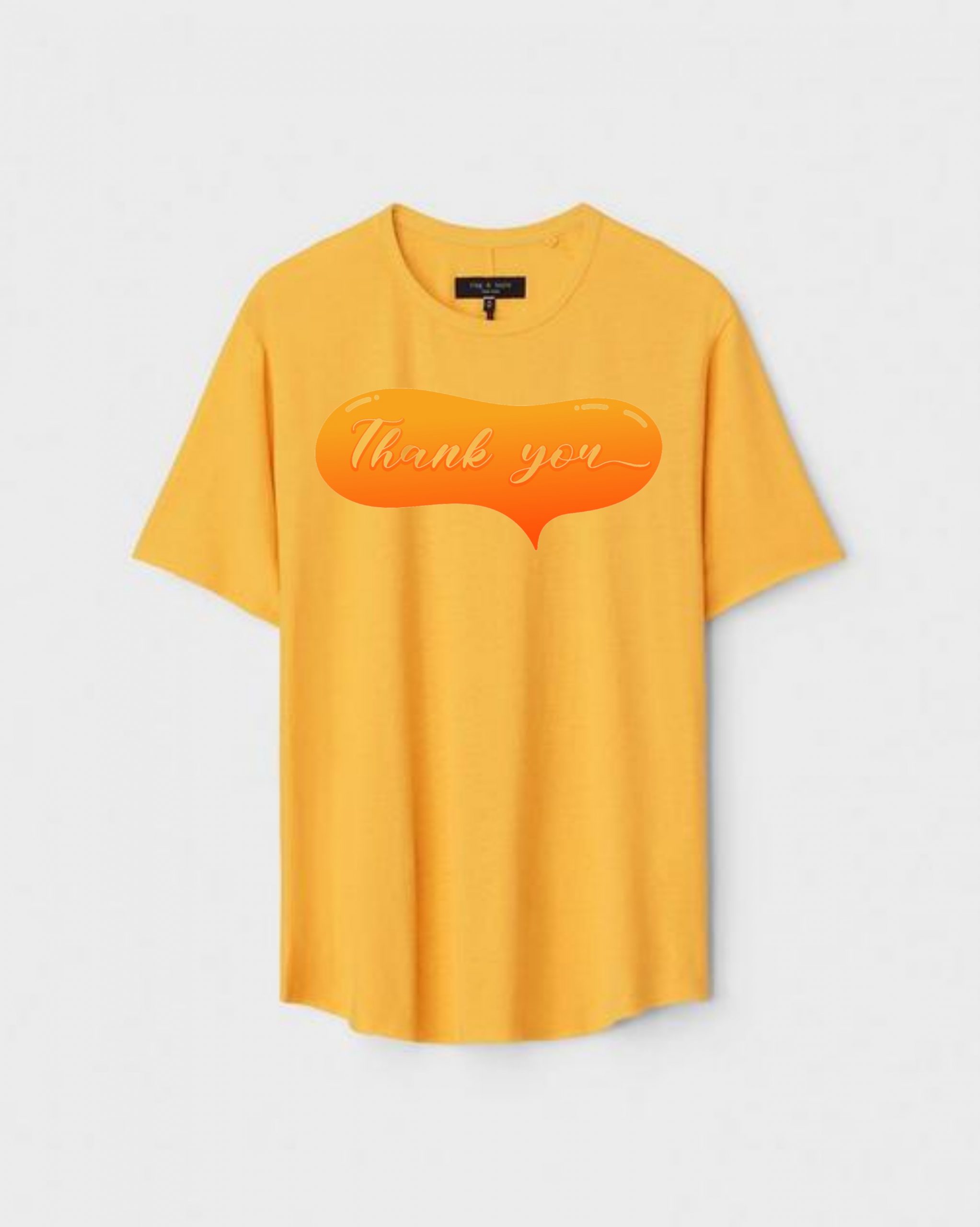 YLW-CTN-A-005-scaled-1.jpg Yellow Unisex Cotton Regular Fit Printed Round Neck T-Shirt - Image 1