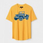 Yellow Unisex Polyster Regular Fit Printed Round Neck T-Shirt