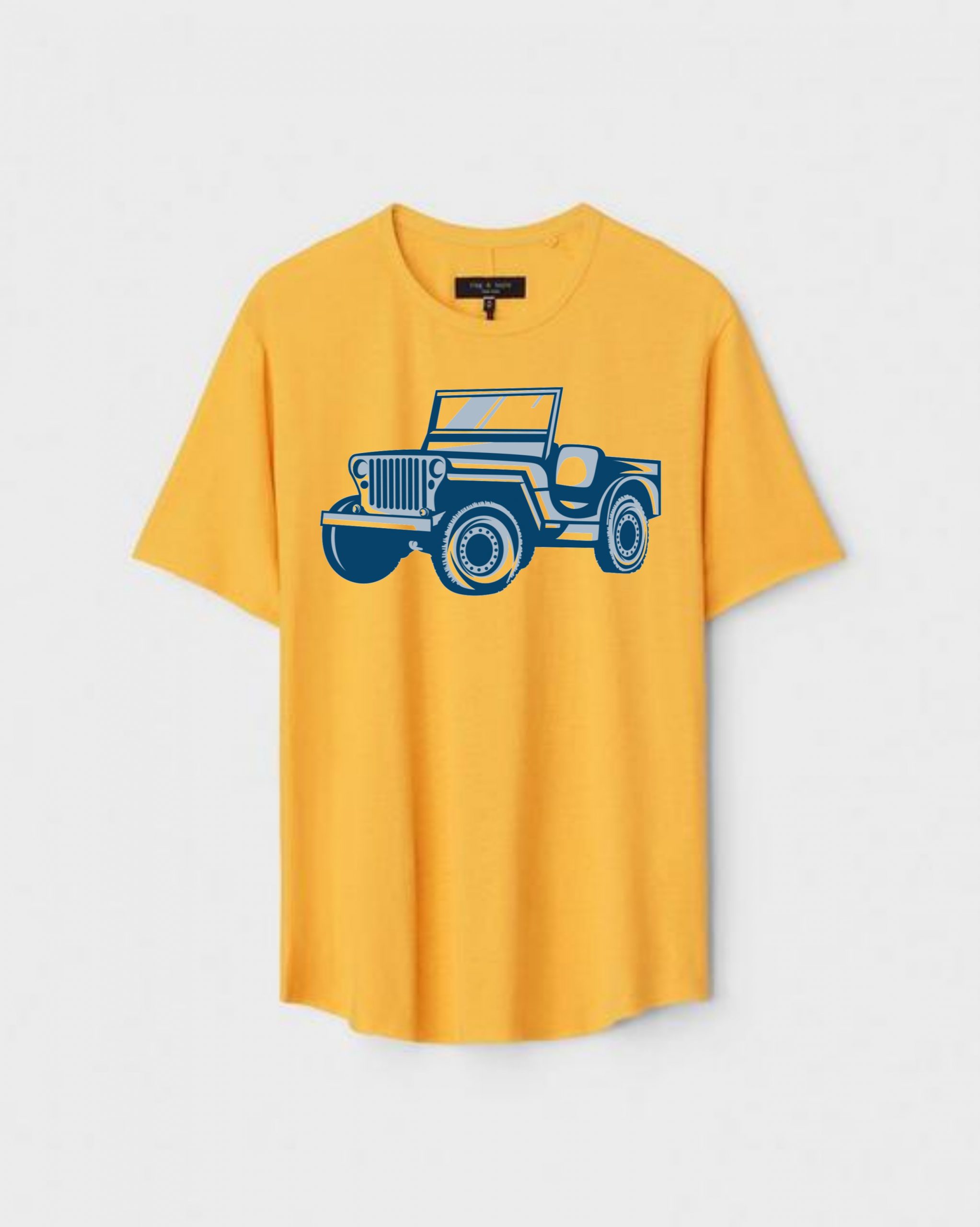 YLW-CTN-A-006-scaled-1.jpg Yellow Unisex DOT KNIT Regular Fit Printed Round Neck T-Shirt - Image 1