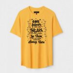 Yellow Unisex Polyster Regular Fit Printed Round Neck T-Shirt