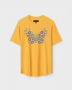 Yellow Unisex Polyster Regular Fit Printed Round Neck T-Shirt