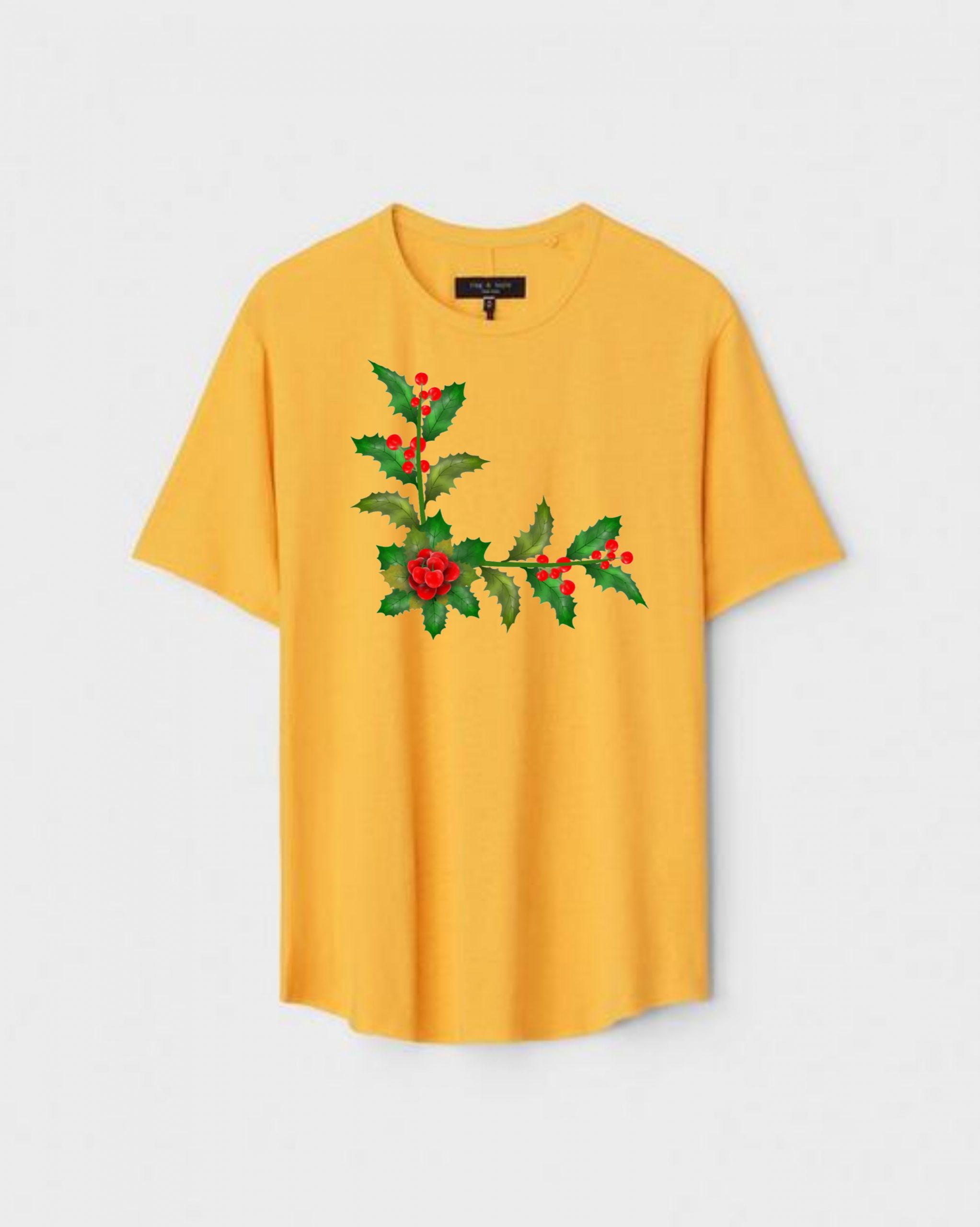 YLW-CTN-B-006-scaled-1.jpg Yellow Unisex DOT KNIT Regular Fit Printed Round Neck T-Shirt - Image 1