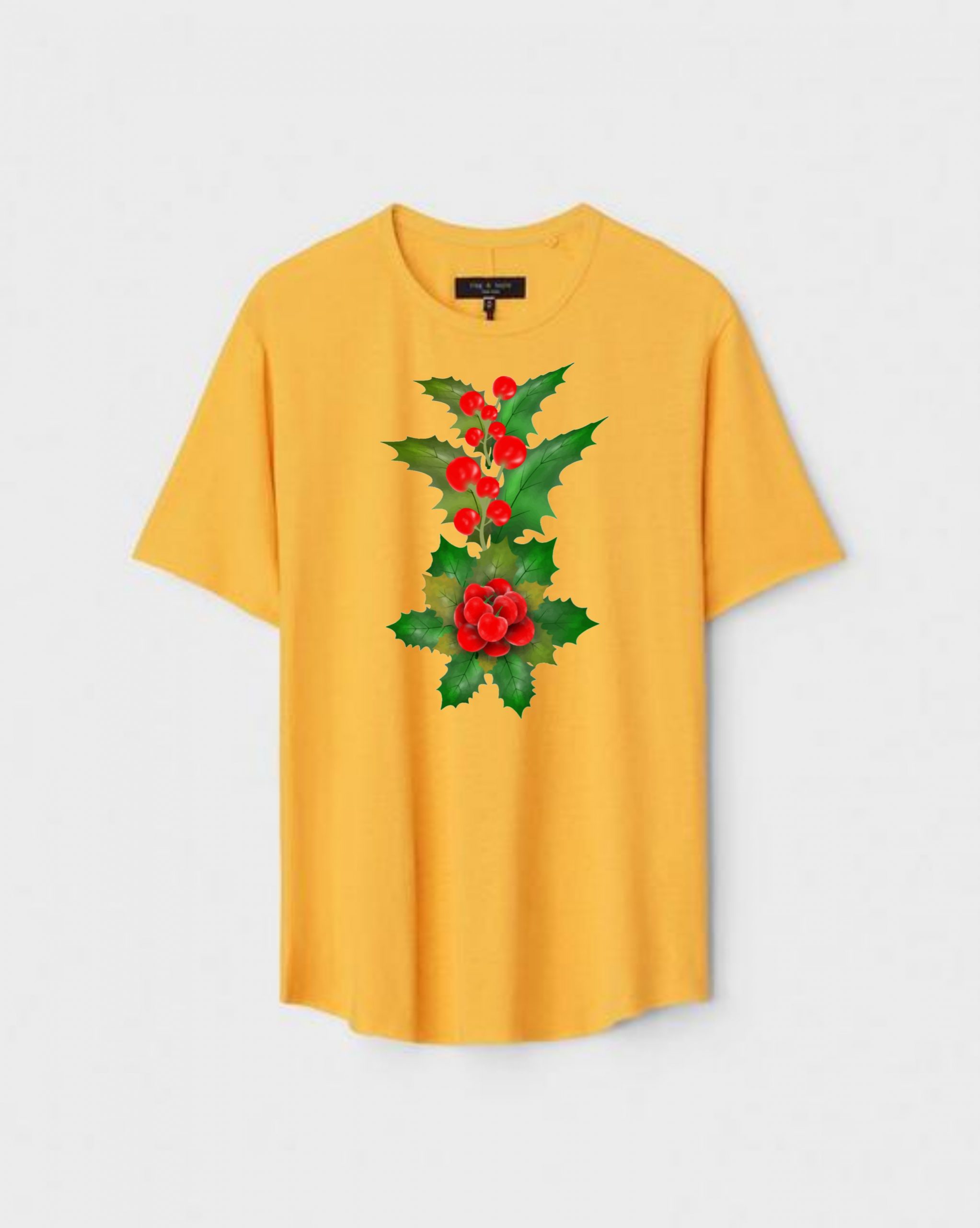 YLW-CTN-B-007-scaled-1.jpg Yellow Unisex Polyster Regular Fit Printed Round Neck T-Shirt - Image 1