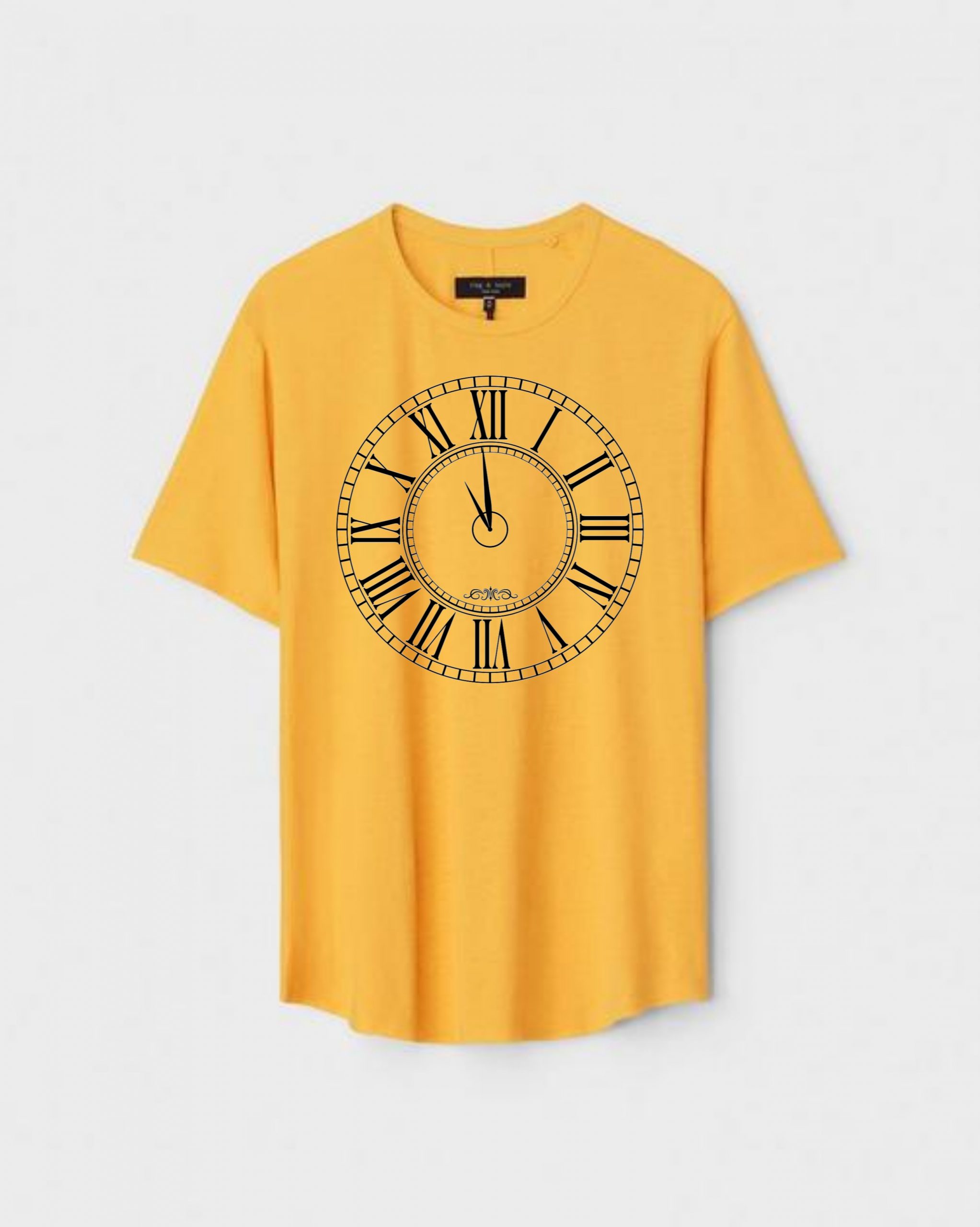 YLW-CTN-B-009-scaled-1.jpg Yellow Unisex Polyster Regular Fit Printed Round Neck T-Shirt - Image 1