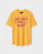 Yellow Unisex Cotton Regular Fit Printed Round Neck T-Shirt