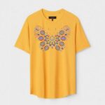 Yellow Unisex Polyster Regular Fit Printed Round Neck T-Shirt