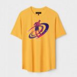 Yellow Unisex Polyster Regular Fit Printed Round Neck T-Shirt