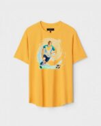 Yellow Unisex Polyster Regular Fit Printed Round Neck T-Shirt