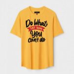 Yellow Unisex Polyster Regular Fit Printed Round Neck T-Shirt