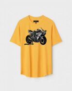 Yellow Unisex Cotton Regular Fit Printed Round Neck T-Shirt