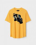Yellow Unisex Cotton Regular Fit Printed Round Neck T-Shirt