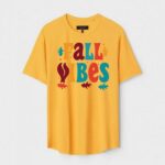 Yellow Unisex Cotton Regular Fit Printed Round Neck T-Shirt
