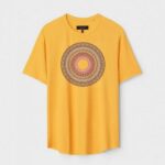 Yellow Unisex Cotton Regular Fit Printed Round Neck T-Shirt