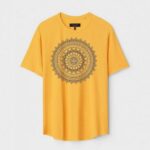 Yellow Unisex Cotton Regular Fit Printed Round Neck T-Shirt