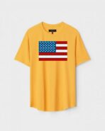 Yellow Unisex Cotton Regular Fit Printed Round Neck T-Shirt