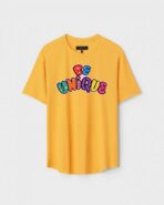 Yellow Unisex Cotton Regular Fit Printed Round Neck T-Shirt