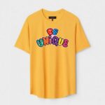 Yellow Unisex Cotton Regular Fit Printed Round Neck T-Shirt