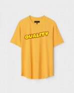 Yellow Unisex Cotton Regular Fit Printed Round Neck T-Shirt