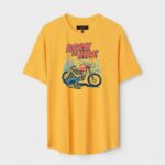 Yellow Unisex Cotton Regular Fit Printed Round Neck T-Shirt