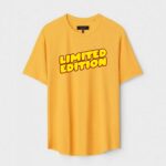 Yellow Unisex Cotton Regular Fit Printed Round Neck T-Shirt