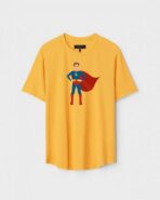 Yellow Unisex Cotton Regular Fit Printed Round Neck T-Shirt