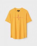 Yellow Unisex Cotton Regular Fit Printed Round Neck T-Shirt