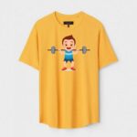 Yellow Unisex Cotton Regular Fit Printed Round Neck T-Shirt