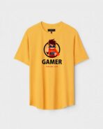 Yellow Unisex Cotton Regular Fit Printed Round Neck T-Shirt