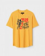 Yellow Unisex Cotton Regular Fit Printed Round Neck T-Shirt
