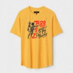 Yellow Unisex Cotton Regular Fit Printed Round Neck T-Shirt