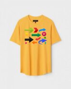 Yellow Unisex Cotton Regular Fit Printed Round Neck T-Shirt
