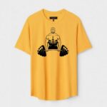 Yellow Unisex Cotton Regular Fit Printed Round Neck T-Shirt