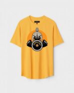 Yellow Unisex Cotton Regular Fit Printed Round Neck T-Shirt