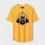 Yellow Unisex Cotton Regular Fit Printed Round Neck T-Shirt