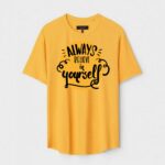 Yellow Unisex Cotton Regular Fit Printed Round Neck T-Shirt