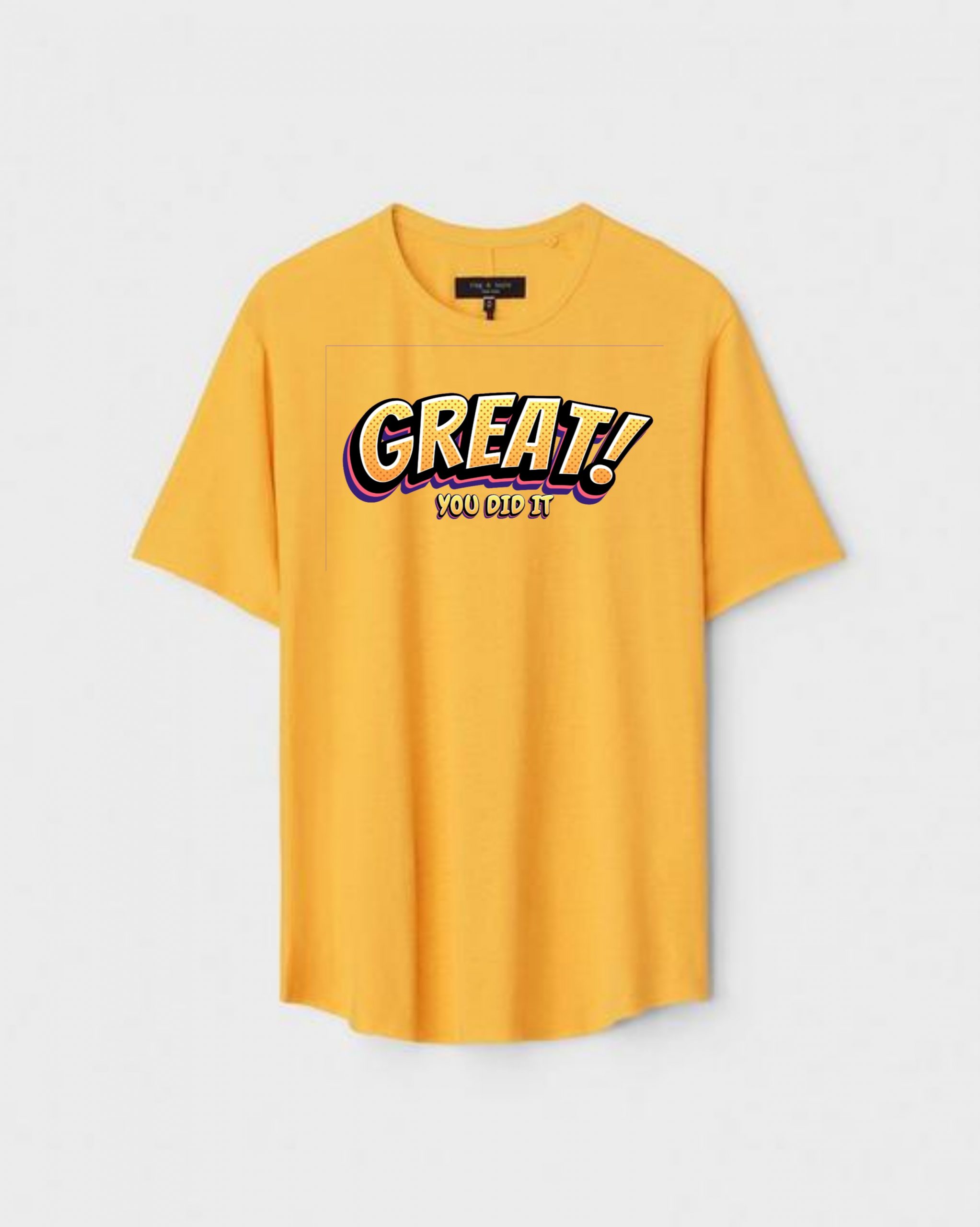 YLW-CTN-J-004-scaled-1.jpg Yellow Unisex Cotton Regular Fit Printed Round Neck T-Shirt - Image 1